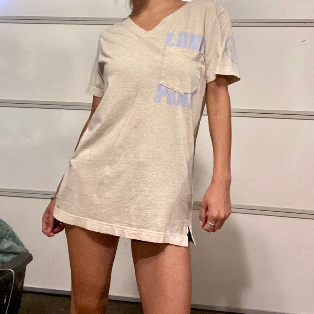 (Pink) Oversized V-Neck Tee🐬